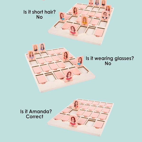 Hvem er jeg brettspill for 2 spillere, Hvem er dette brettspill, Guessi