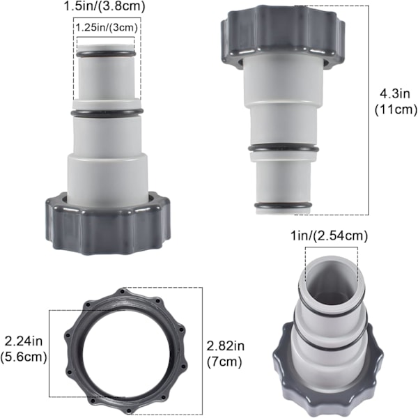 Pool Slange Adapter A, 2 stk. Intex Swimming Pool Adapter A, Replac