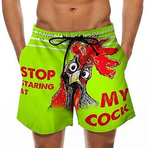 Morsomme Cock Banana Print Badebukser Svømmebukser Trunks Strand Svømming Board Shorts Hurtig tørkende Bukser Menn Surfing Shorts Homme 5xl(5XL grønn)