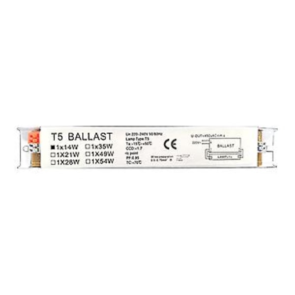 220-240V Bredspännings T5 Elektronisk Förkopplingsdon Fluorescerande Lamp Förkopplingsdon för Hemmet (1x14W)
