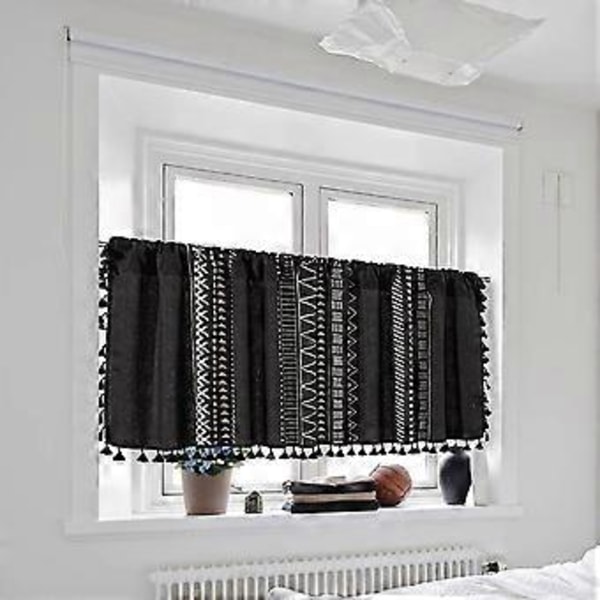 Bohemiska Gardiner med Tofsar Multifunktionella Fönsterdraperier för Kök (150*45 E)