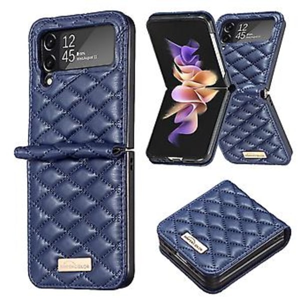 PU-fodral för Samsung Galaxy Z Flip4 (Blå)