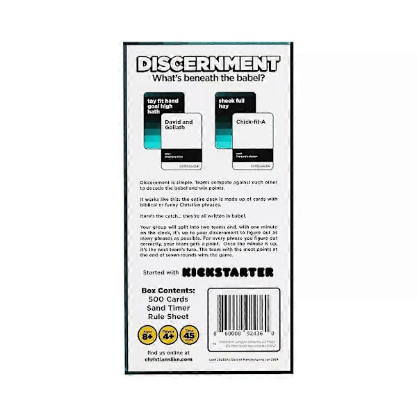 Discernment Card Game What's Beneath the Babel?