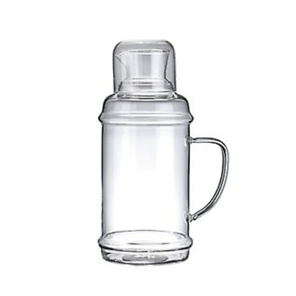 Vandkande med drikkeglas, drikkeudstyr, kedel, kreativ, flerfarvet, retro, stor kapacitet, sæt 1100 ml glasflaske (2000 ml hvid)