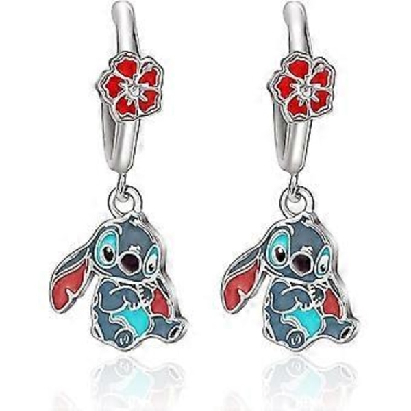 Stich Örhängen Ohana Betyder Familj Anime Cartoon Örhängen för Pojkar Flickor och Kvinnor