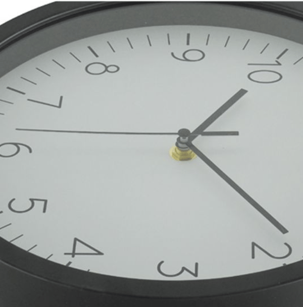 Rund väggklocka, 25 cm, lättläst, tyst, batteridriven,