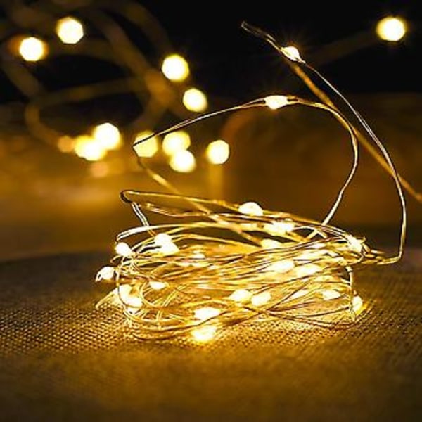 Batteridrevne Feelysslynger 2 Meter 20 Lys LED Julelys Utendørs Innendørs for Soverom Hjem Bryllup Fest Juledekorasjon