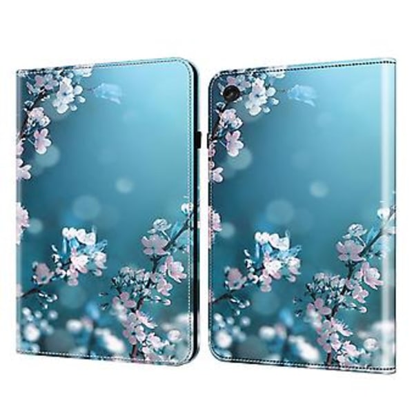 Målat Läderfodral för Lenovo Tab M10 3:e generationen (Plommonblomma)