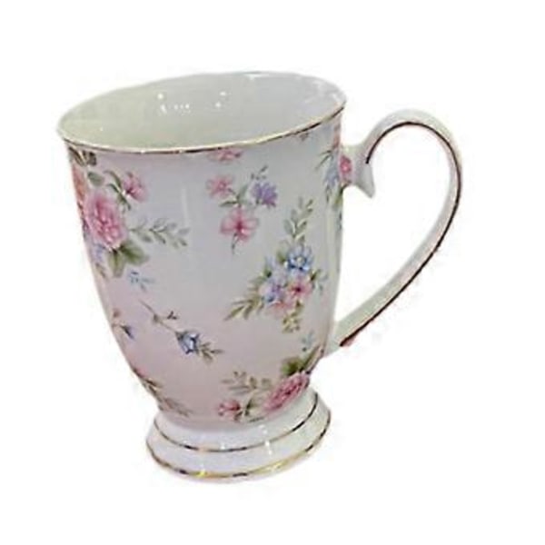 Tekrus Kaffekrus 180ml-300ml Kapasitet Lett å Rengjøre, Innflyttingsgaver Blomsterdesign med Skål for Kommersiell Bruk Kvinner (Stil C)