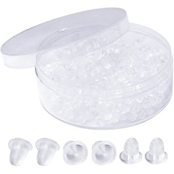 800 Pak Silicone Ørepropper, Transparente Sikkerhedsbakker til Øreringe til DIY Udskiftning