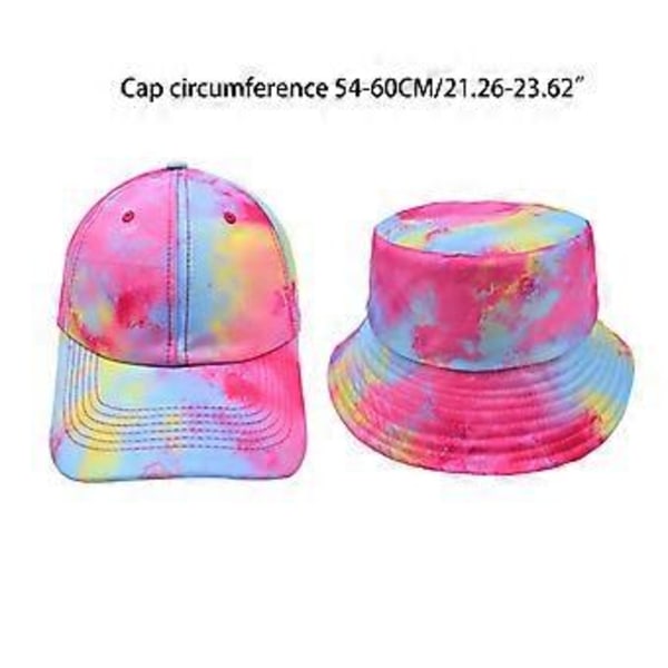 Bucket Hat i Bomull Unisex Sommar Resa Strand för Solhatt Utomhus Basebollkeps för Kvinnor Män Tonåringar för Sol UV för Prot Tie-dye rosaröd baseball