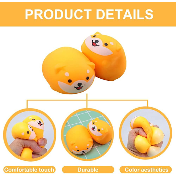 2 stk Shiba Inu Stressbolde Hund Stressbold Kawaii Hvalp Stress