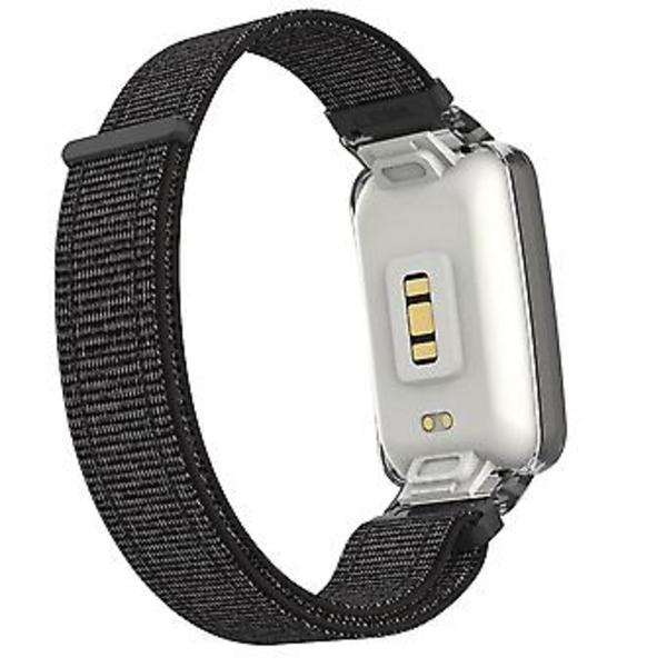 PC-kotelo + Nylon-lenkkiremmi Xiaomi Mi Band 7 Pro:lle (Heijastava musta)