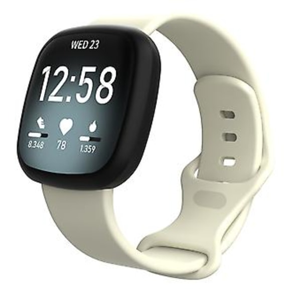 Til Fitbit Versa 3 / Sense Silikon Urrem Størrelse: L (Abrikos)