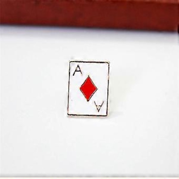 Sæt med 4 dragtnåle Pokerkort Broche Badge Kraveben Pins Legeringsmateriale Reversnåle Egnet til skjorter Tørklæder Revers (A)