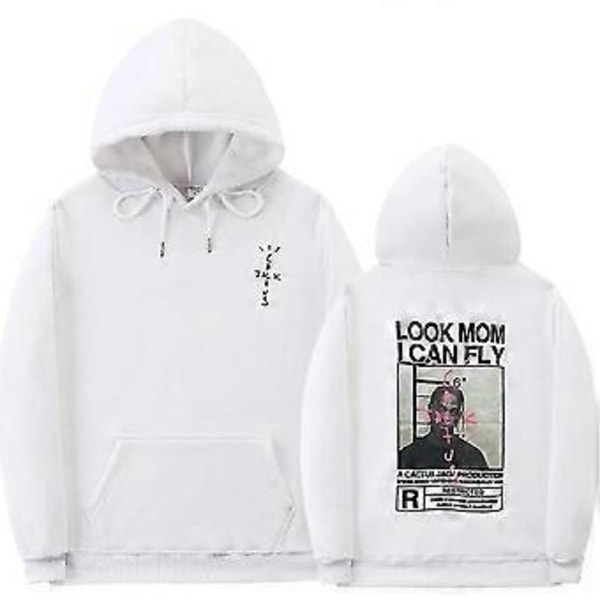 Cactus Jack Hættetrøje Mænd Kvinder Dobbeltsidet Logo Print SE MOR JEG KAN FLYVE Travis Scott Hættetrøjer Unisex Mode Hip Hop Streetwear -NMAOV(XL Z0897*sort)