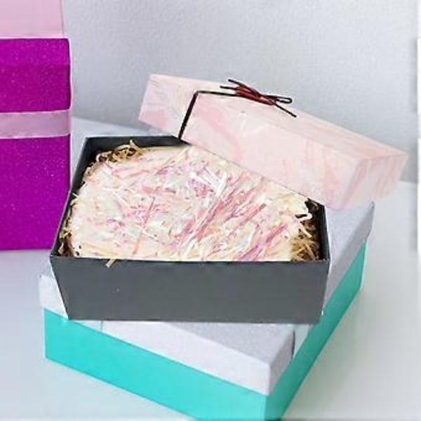 Symphony Silk Transparent PET Silk Presentförpackning Fylld med Rivet Papper Iridescent Korg Presentfyllning Förpackning Festtillbehör 20G 3MM