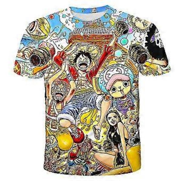 One Piece Tryckt Mode T-shirts Unisex Casual Sommar Kortärmad Toppar Tee Gåvor -NMAOV( L)