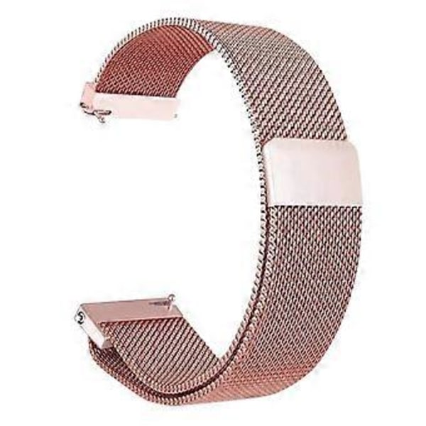 Armband i rostfritt stål med justerbar spänne, andningsbart minimalistiskt armband för män och kvinnor (20 mm rosrosa)