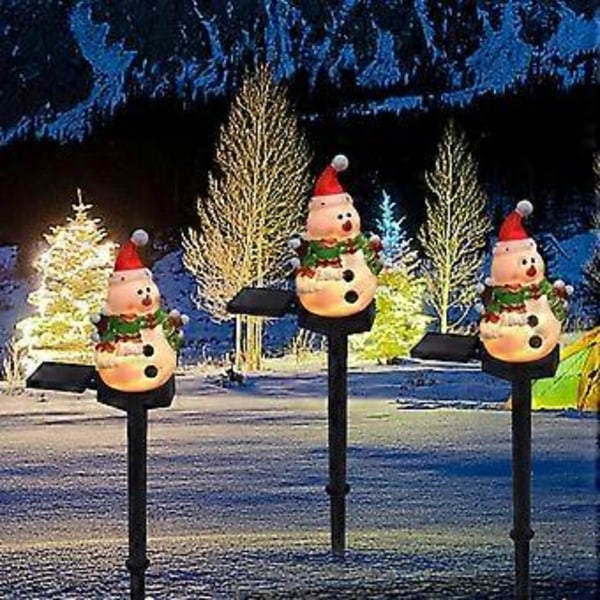 Snømannfigurer i resin med opplyst juletrekrans - Juledekorasjoner Innendørs Snømannpynt Midtpunkt - Vinterferie