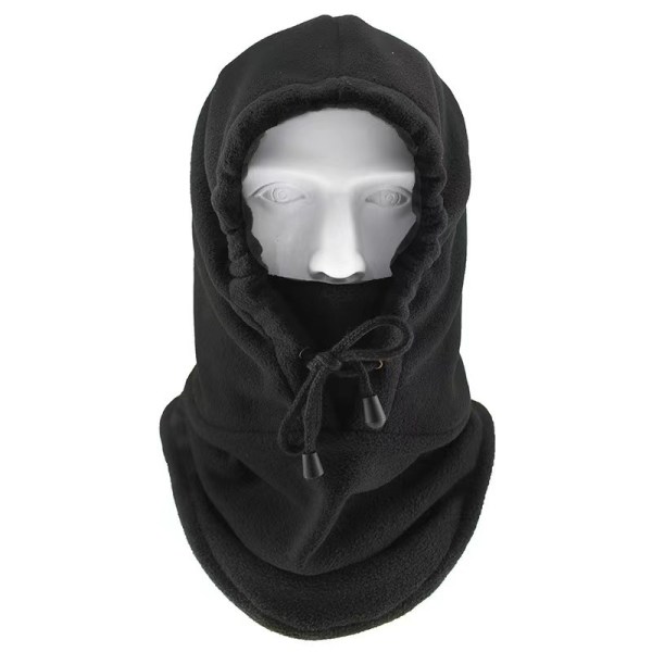 1PC Grå Dubbelskikts Tjock Balaclava, Tjock Fleece Mössa, Vindtät