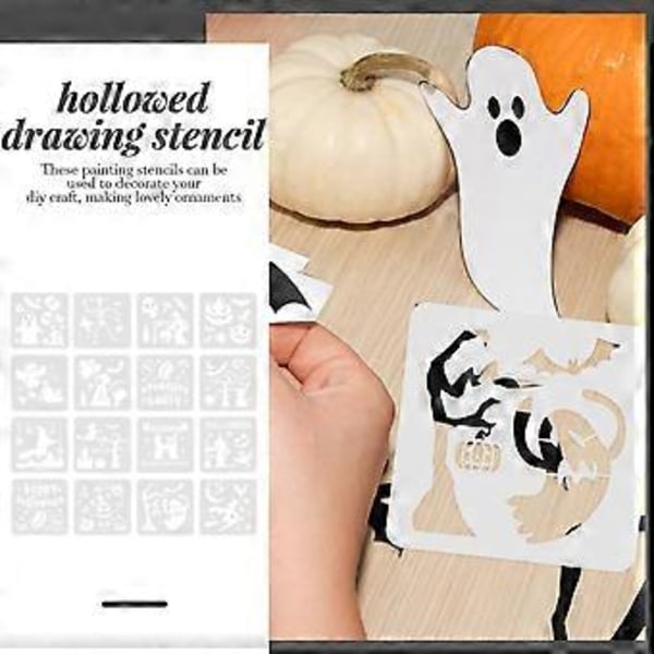 16 kpl askartelupiirustusmallineita koristeellisia Halloween-mallineita kotitalouksien tulostusmallineita