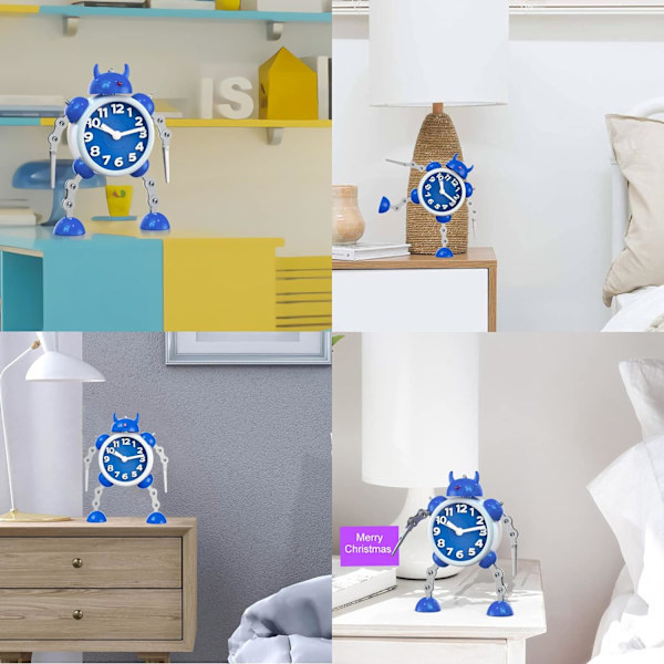 Robotväckarklocka för barn, pojkar, analog väckarklocka