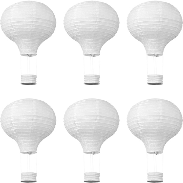 Sæt med 6 varmluftsballon-papirlanterner