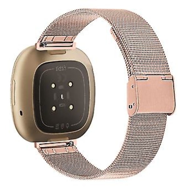 Metallband till Fitbit Versa 4 / Sense 2 (Roséguld)