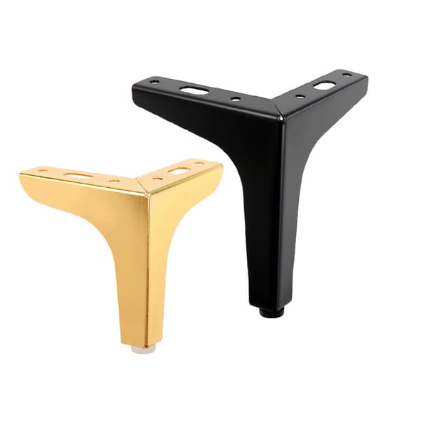 (13cm) Set med 4 gyllene metalliska triangulära sängben DIY möbelsoffa ben med skruvar