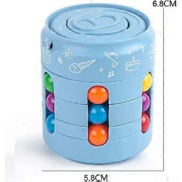 Roterande Magiska Bönor Fidget Leksaker Stressavlastning Fidget Spinners Magisk Kub, Fingertoppsleksaker Tre-Delade Set för Barn Tonåringar & Vuxna (Blå)