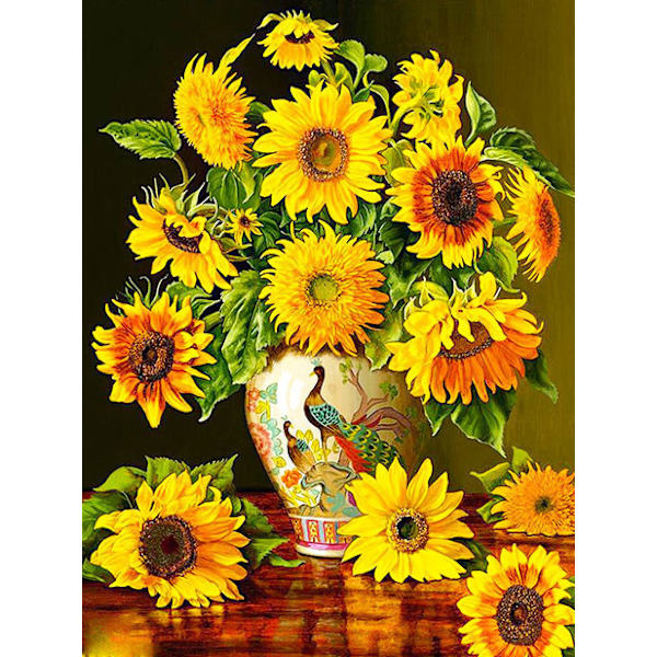 30x40 cm 5D DIY Full Diamond Painting, 5D Sunflower Diamond