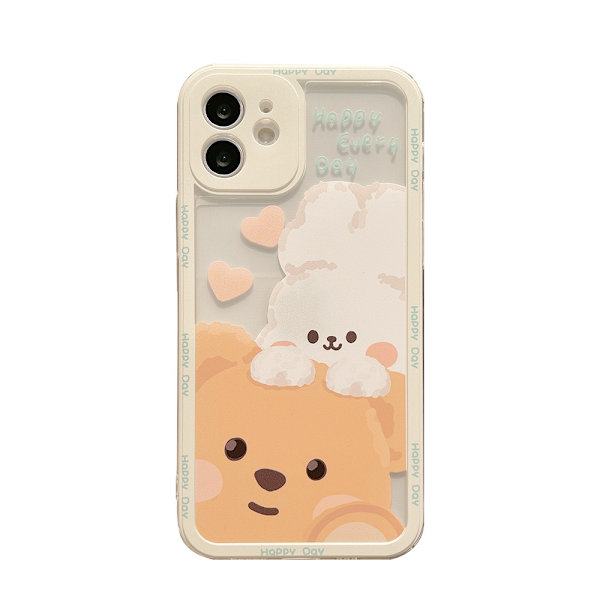 Sööt Cartoon 3D Jänis Karhu Kirkas Pehmeä iPhone Kotelo (iPhone 13 Pro