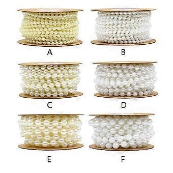 Perler Perlekant Perlekant til håndværk Perlekæde Guirlande (6mm-5m-hvid)