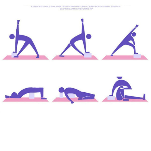 Lot 2 Yoga Block Yoga Brick Blocks Bricks Kit Yoga Tilbehør（rosa）