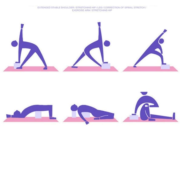 Lot 2 Yoga Block Yoga Brick Blocks Bricks Kit Yoga Tillbehör（svart）