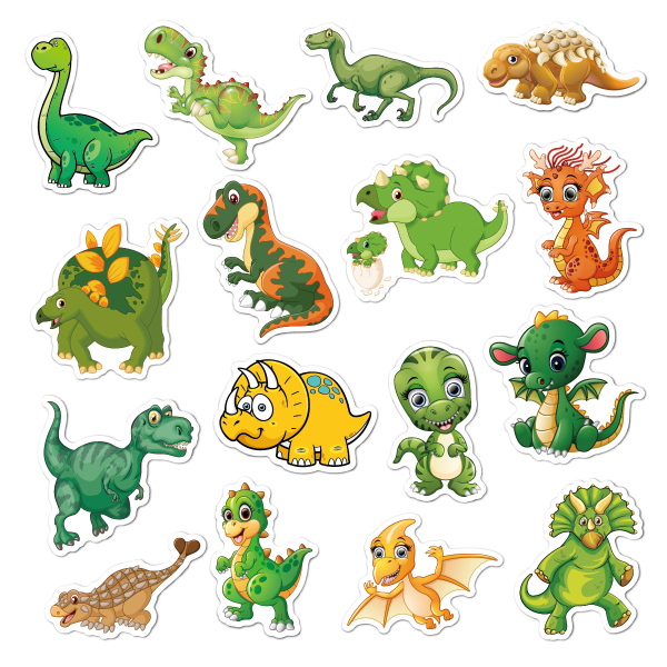 100 stk Dinosaur Stickers til Børn, Vinyl Stickers