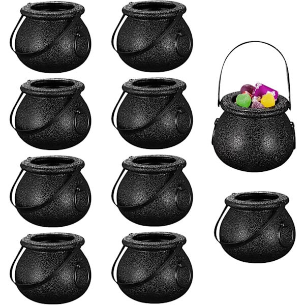 10 stk Mini Candy Bucket Witch Cauldron med håndtak Cauldron Hall