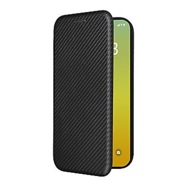 Læder Telefon Cover til iPhone 15 Plus (Sort)