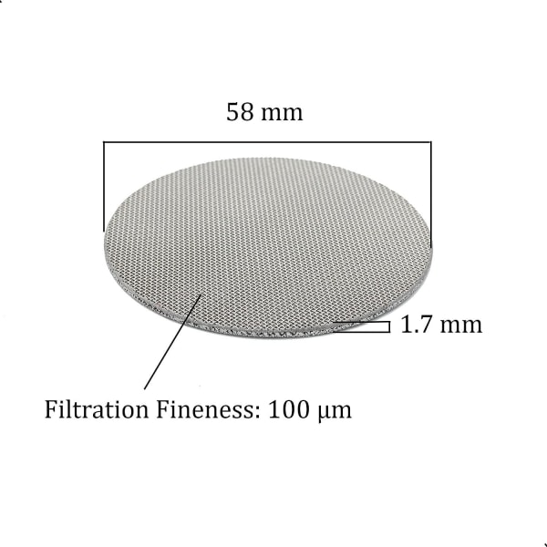 2-pakning 58mm gjenbrukbare kaffeputer, 1,7 mm tykkelse, for Espresso C