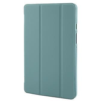 Tri-fold lærtablettveske for Samsung Galaxy Tab A9 (Mørkegrønn)