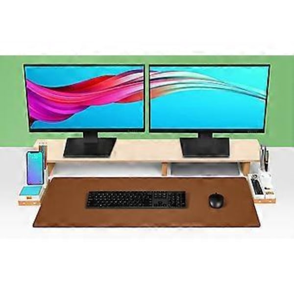 Läder Skrivbordsunderlägg, Musmatta, Kontorsunderlägg, Halksäker PU-Läder Skrivbordsunderlägg, Laptop Skrivbordsunderlägg