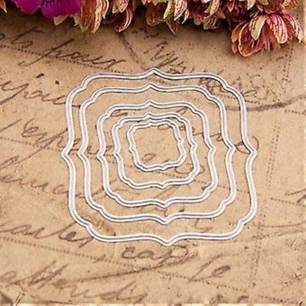 Metallstans for ramme - Sjablong for DIY-hobby, scrapbooking, album, stempling, papir, kort, preging