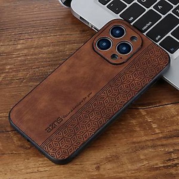 AZNS 3D Präglad Telefonfodral för iPhone 15 Pro (Brun)