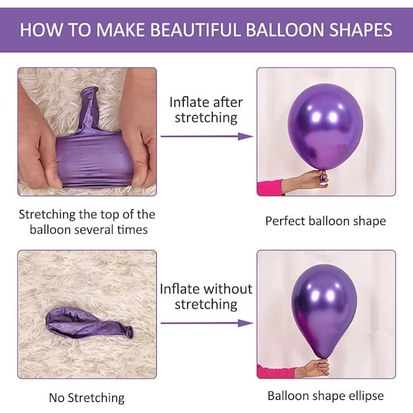 50 ballonger kromglänsande heliumballonger tjocka latexballonger
