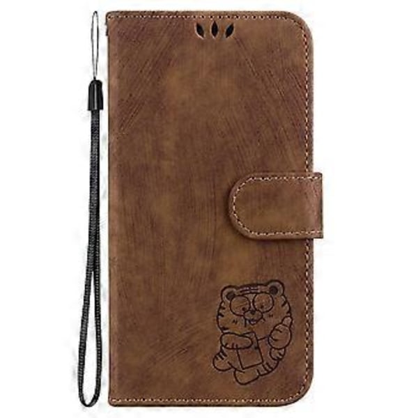 Embosset Lærveske For iPhone 12 mini (Brun)