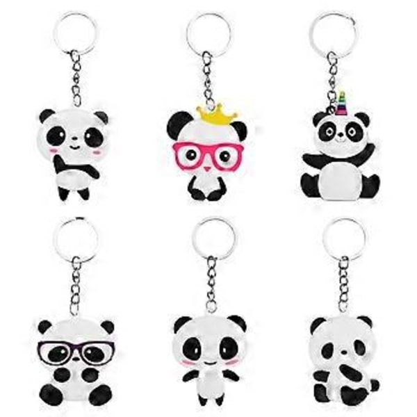 Toyvian 6 kpl Cartoon Panda avaimenperät avaimenrenkaat juhla-suosioita riipus lapselle lelu koriste matkamuisto lahja