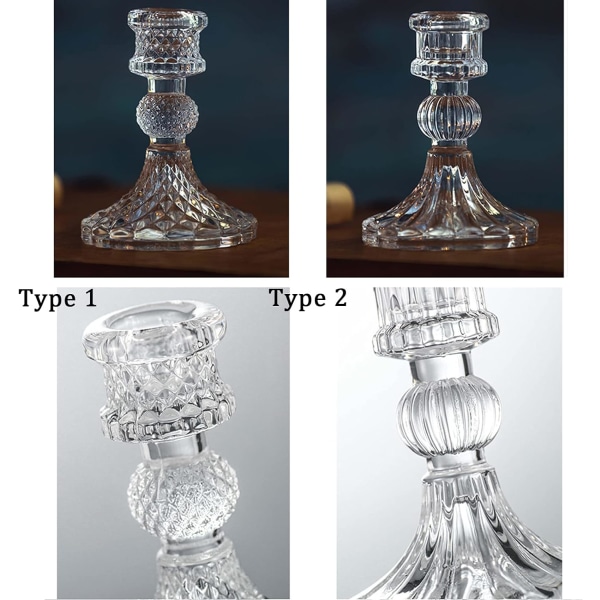4 Ljushållare av glas Dekorativa ljusstakar Avsmalnande Klar Gl