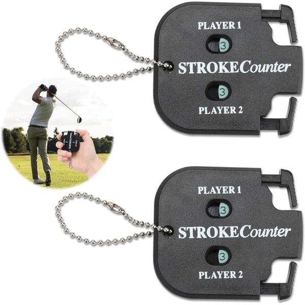 2 delar Golf Score Counter, Golf Shot Counter Mini Golf Score Shot Counter med hängande kedja Sport