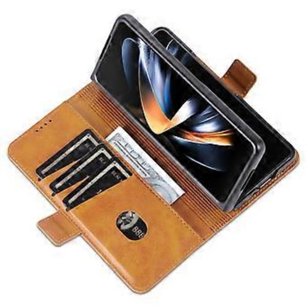 AZNS Samsung Galaxy Z Fold5 5G:lle PU-nahkainen lompakko-kotelo, kääntökansi, teline, puhelimen suojus (tyyli D)